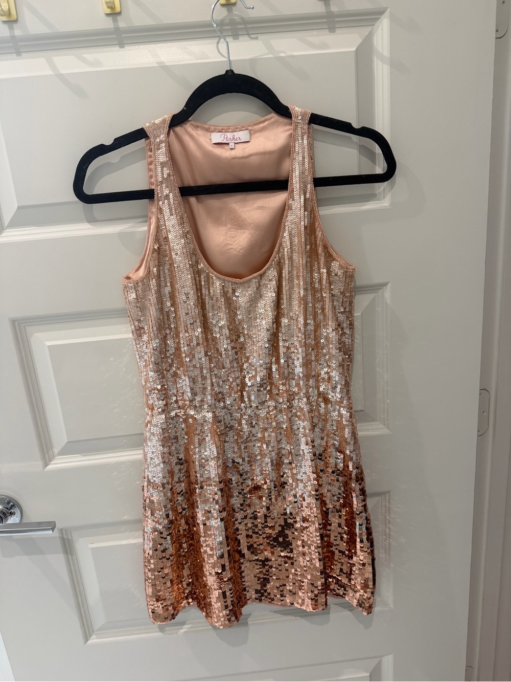 Parker Rose Gold Sequin Tank Dress